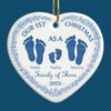 Custom Ceramic Ornament - Personalized Christmas Birthday Gifts For Mom, Dad, Kids - Our 1st Christmas