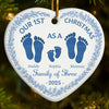 Custom Ceramic Ornament - Personalized Christmas Birthday Gifts For Mom, Dad, Kids - Our 1st Christmas