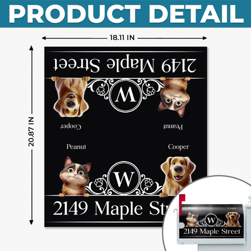 Custom Magnetic Mailbox Cover - Personalized  Birthday Gifts For Dog Cat Lovers, Dog Dad And Mom, Cat Owners - Barking Is Our Doorbell