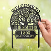 Custom Metal Garden Stake - Personalized Birthday Gifts For Mom, Dad, Kids - Welcome To Our Happy Home