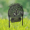 Custom Metal Garden Stake - Personalized Birthday Gifts For Mom, Dad, Kids - Welcome To Our Happy Home