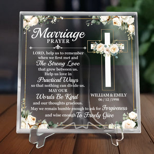 Custom Square Shaped Acrylic Plaque - Personalized   Anniversary Wedding Gifts For Husband And Wife, Him And Her, All Believers, Jesus Lovers - Rooted In Love