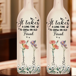 Custom Bottle Lamp - Personalized Best Friend Birthday Gifts For Best Friends, BFF, Sisters - Friendship That Grows With Time