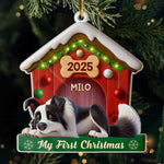 Custom Acrylic Ornament - Personalized Christmas Birthday Gifts For Dog Lovers, Dog Dad, Dog Mom - Slept Through Santa, Woke Up To Love