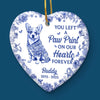 Custom Ceramic Ornament - Personalized Pet Christmas Memorial Sympathy Gifts For Dogs - Left A Paw Print On My Heart Forever