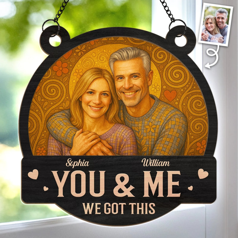 Custom Photo Window Hanging Suncatcher Ornament - Personalized Anniversary Wedding Gifts For Husband And Wife, Him And Her - You Are My Home