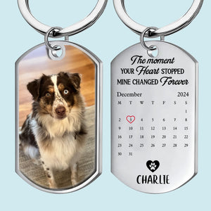 Porte-clés personnalisé avec photo « Un cœur fidèle ne s'efface jamais » - Cadeau de condoléances pour les propriétaires et les amoureux des animaux
