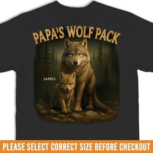 Custom Back Printed Unisex T-shirt, Premium T-shirt, Hoodie - Personalized Birthday Gifts For Dad, Grandpa - Leader Of The Wolf Pack