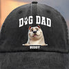 Custom Vintage Washed Denim Baseball Cap - Personalized Birthday Gifts For Dog Lovers, Dog Dad And Mom - My Best Friend Has Fur