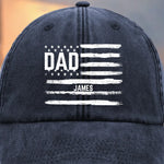 Carrying My Crew On My Cap - Family Personalized Custom Vintage Washed Denim Baseball Cap - Father's Day, Gift For Dad, Grandpa, Husband