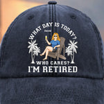 Custom Name Funny Retirement Gifts for Men - Personalized Washed Baseball Cap