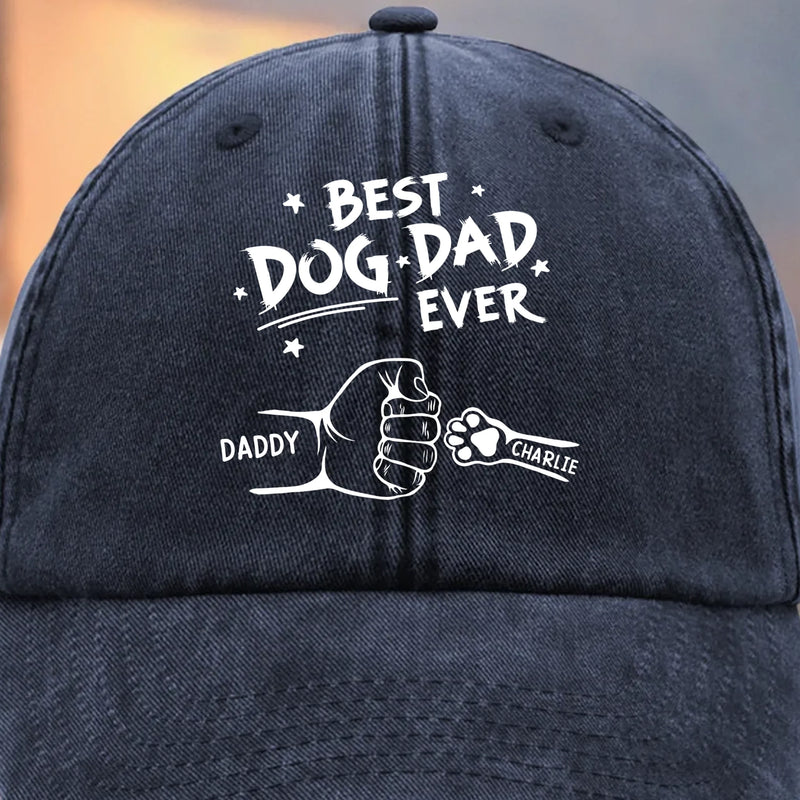 Best Hugs Come With Fur - Dog & Cat Personalized Custom Vintage Washed Denim Baseball Cap - Father's Day, Gift For Dad, Pet Owners, Pet Lovers