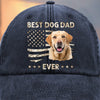 Custom Photo Leader Of The Pack - Dog & Cat Personalized Custom Vintage Washed Denim Baseball Cap - Father's Day, Gift For Dad, Pet Owners, Pet Lovers