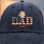All Love, All Papa - Family Personalized Custom Vintage Washed Denim Baseball Cap - Father's Day, Gift For Dad, Grandpa