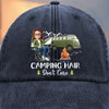 Life’s Better Around A Campfire - Camping Personalized Custom Vintage Washed Denim Baseball Cap - Gift For Camping Lovers