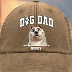 Custom Vintage Washed Denim Baseball Cap - Personalized Birthday Gifts For Dog Lovers, Dog Dad And Mom - My Best Friend Has Fur