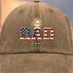 All Love, All Papa - Family Personalized Custom Vintage Washed Denim Baseball Cap - Father's Day, Gift For Dad, Grandpa
