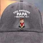 Oh Crap, I Have Kids - Family Personalized Custom Vintage Washed Denim Baseball Cap - Father's Day, Gift For Dad, Grandpa