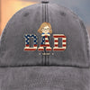 All Love, All Papa - Family Personalized Custom Vintage Washed Denim Baseball Cap - Father's Day, Gift For Dad