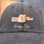 Custom Vintage Washed Denim Baseball Cap - Personalized Birthday Gifts For Dad, Grandpa - Built On Love And Strength