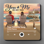 Custom Music Fridge Magnet That Can Play Songs - Personalized Anniversary Wedding Gifts For Couple, Wife, Husband - Our Story, Our Shore