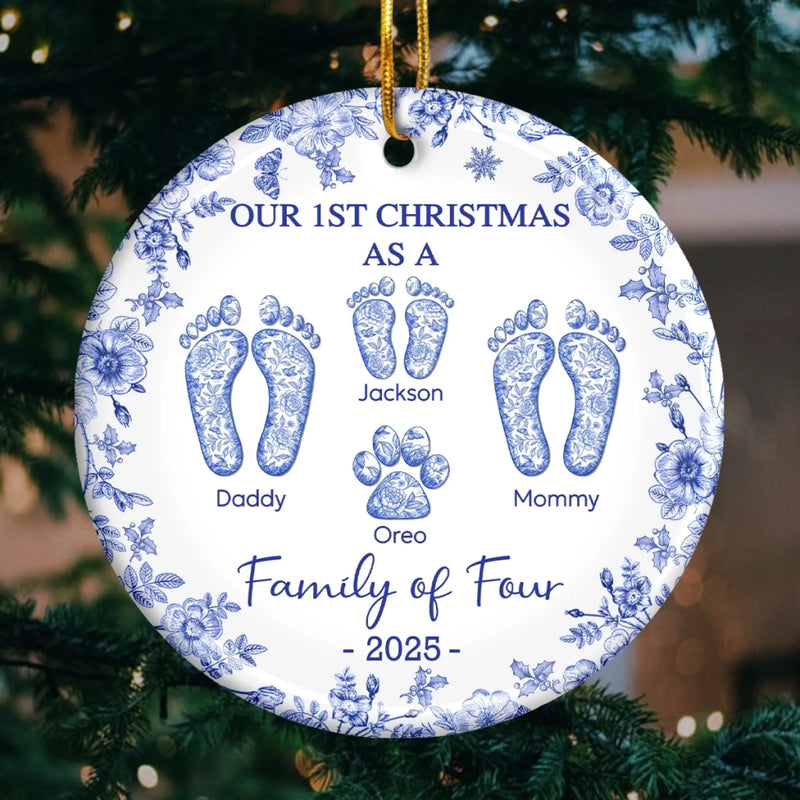 Custom Ceramic Ornament - Personalized Christmas Birthday Gifts For Mom, Dad, Kids - Love Wrapped In Christmas Joy