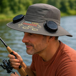 Custom Hat With Fans Solar Power - Personalized Birthday Fishing Gifts For Grandpa, Dad, Fisherman - Reel Cool Grandpa