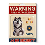 Custom Home Decor Metal Sign - Personalized  Birthday Gifts For Dog Lovers, Dog Dad And Mom - Fluffy Security On Duty