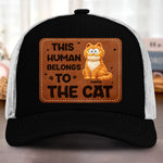 Custom Shaped Leather Patch Hat - Personalized Birthday Gifts For Cat Lovers, Cat Mom And Dad - Owned By The Cat Proudly