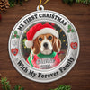 Custom Photo Metal Ornament - Personalized  Christmas Birthday Gifts For Dog Cat Lovers, Dog Dad And Mom, Cat Owners - Furever Family