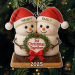 Custom Acrylic Ornament - Personalized Anniversary Christmas Wedding Gifts For Husband And Wife, Him And Her - Just Married, Still Merry