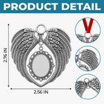Custom Photo Metal Angel Wings Ornament - Personalized Pet Memorial Sympathy Gifts For Dogs, Cats - Your Paws Left Prints On Our Souls