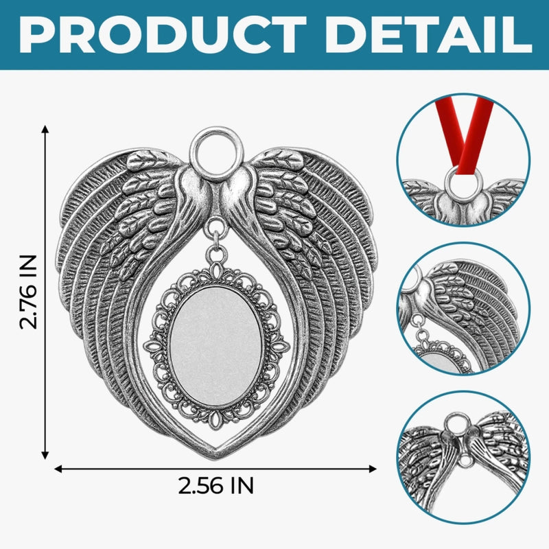 Custom Photo Metal Angel Wings Ornament - Personalized Pet Memorial Sympathy Gifts For Dogs, Cats - Your Paws Left Prints On Our Souls