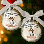 Custom Photo Ornament Ball - Personalized Pet Memorial Sympathy Gifts For Dog Lovers - Angel Paws Watching Over Me
