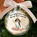 Custom Photo Ornament Ball - Personalized Pet Memorial Sympathy Gifts For Dog Lovers - Angel Paws Watching Over Me