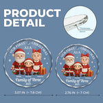 Custom Circle Glass Ornament - Personalized Christmas Birthday Gifts For Mom, Dad, Kids - The Joy of Our First Christmas