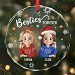 Custom Circle Glass Ornament - Personalized Christmas Best Friend Birthday Gifts For BFF, Best Friends, Bestie - Friendship Is The Gift That Lasts