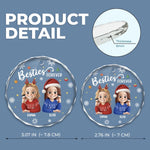 Custom Circle Glass Ornament - Personalized Christmas Best Friend Birthday Gifts For BFF, Best Friends, Bestie - Friendship Is The Gift That Lasts