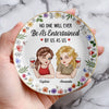 Custom Full-Print Round Jewelry Dish - Personalized Best Friend Birthday Gifts For Women, Besties, Sisters, BFF - We Talk, We Laugh, We Wine