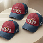 Custom Embroidered Effect Washed Denim Baseball Cap - Personalized Birthday Gifts For Dog Lovers, Dog Mom - Proud Dog Mom