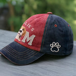 Custom Embroidered Effect Washed Denim Baseball Cap - Personalized Birthday Gifts For Dog Lovers, Dog Mom - Proud Dog Mom