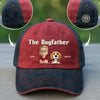 Custom Embroidered Effect Washed Denim Baseball Cap - Personalized Birthday Gifts For Dog Lovers, Dog Dad And Mom - Boss Of The Fur Squad