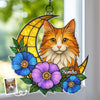 Custom Photo Window Hanging Suncatcher Ornament - Personalized Pet Memorial Sympathy Gifts For Dogs, Cats - Feline Dreams, Flower Beams