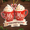 Custom Acrylic Ornament - Personalized Anniversary Christmas Wedding Gifts For Husband And Wife, Him And Her - Toasting Love This Christmas