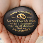 Custom Printed Rock - Personalized Anniversary Wedding Gifts For Husband And Wife, Him And Her - Our Love Grows With Time