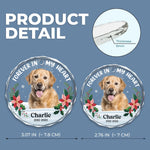 Custom Photo Circle Glass Ornament - Personalized Pet Memorial Sympathy Gifts For Dogs, Cats - Gone But Never Forgotten
