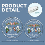 Custom Circle Glass Ornament - Personalized Christmas Birthday Gifts For Mom, Dad, Kids - Our First Christmas Together