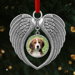 Custom Photo Metal Angel Wings Ornament - Personalized Pet Memorial Sympathy Gifts For Dogs, Cats - Forever Loved, Never Forgotten
