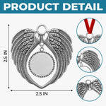 Custom Photo Metal Angel Wings Ornament - Personalized Pet Memorial Sympathy Gifts For Dogs, Cats - Forever Loved, Never Forgotten