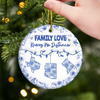 Custom Long Distance Ceramic Ornament - Personalized Christmas Birthday Gifts For Mom, Dad, Brother, Sister, Kids - Miles Apart But Always Close At Heart